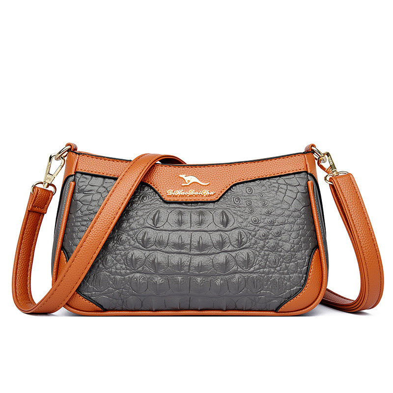 Petit Sac Carré au Motif Crocodile