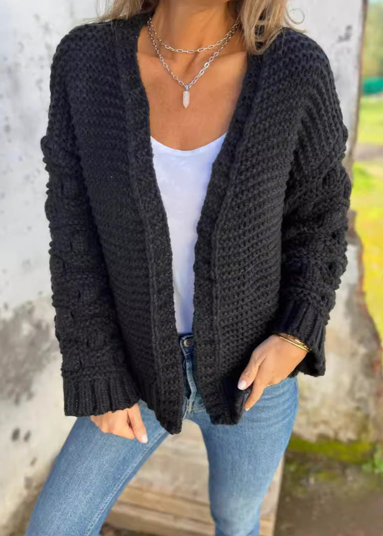 Cardigan Automne-Hiver – Maille Épaisse Tendance Femme.