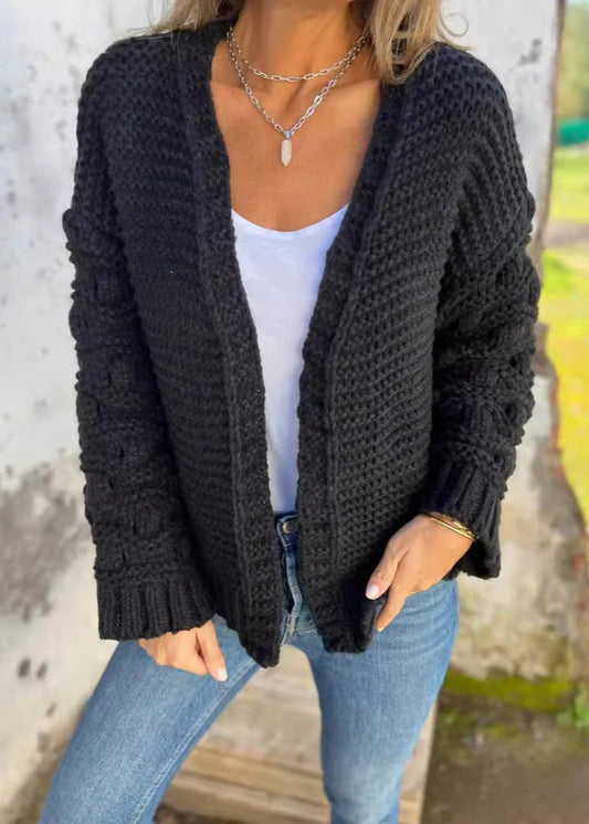 Cardigan Automne-Hiver – Maille Épaisse Tendance Femme.