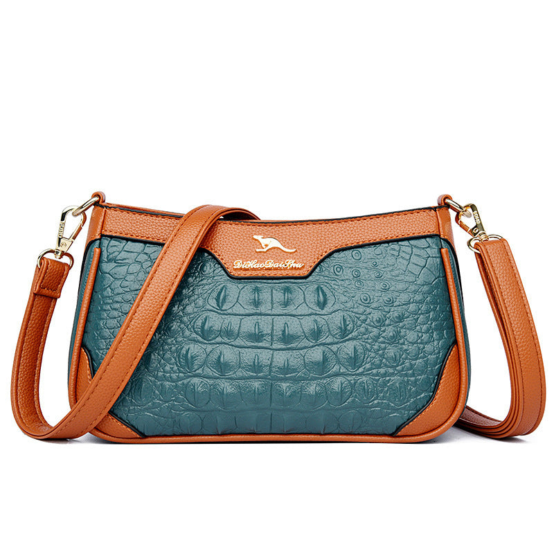 Petit Sac Carré au Motif Crocodile