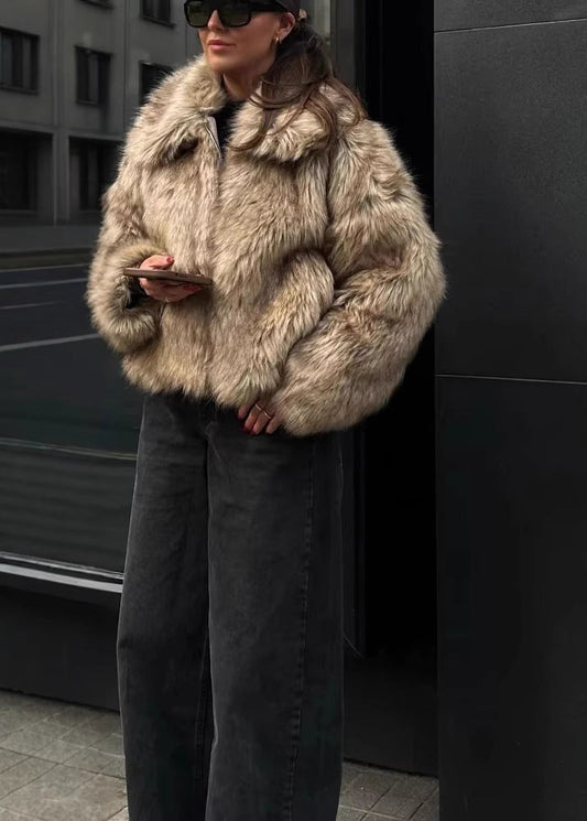 Veste Chic en Fausse Fourrure