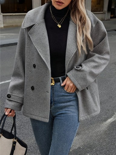 Manteau Laine Gris Foncé – Élégance, Confort et Style Hivernal.