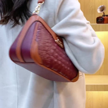 Petit Sac Carré au Motif Crocodile